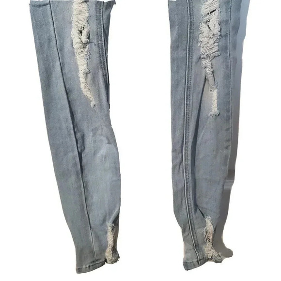 Indigo Rein Jeans Juniors Distressed Skinny Light Blue Size 0 W23 X L27 Womens - Picture 4 of 5